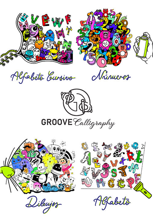 1 x Set Groove Calligraphy™ - Manuales Reutilizables con Ranuras