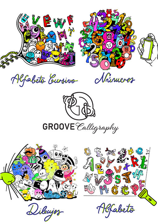 2 x Set Groove Calligraphy™ - Manuales Reutilizables con Ranuras